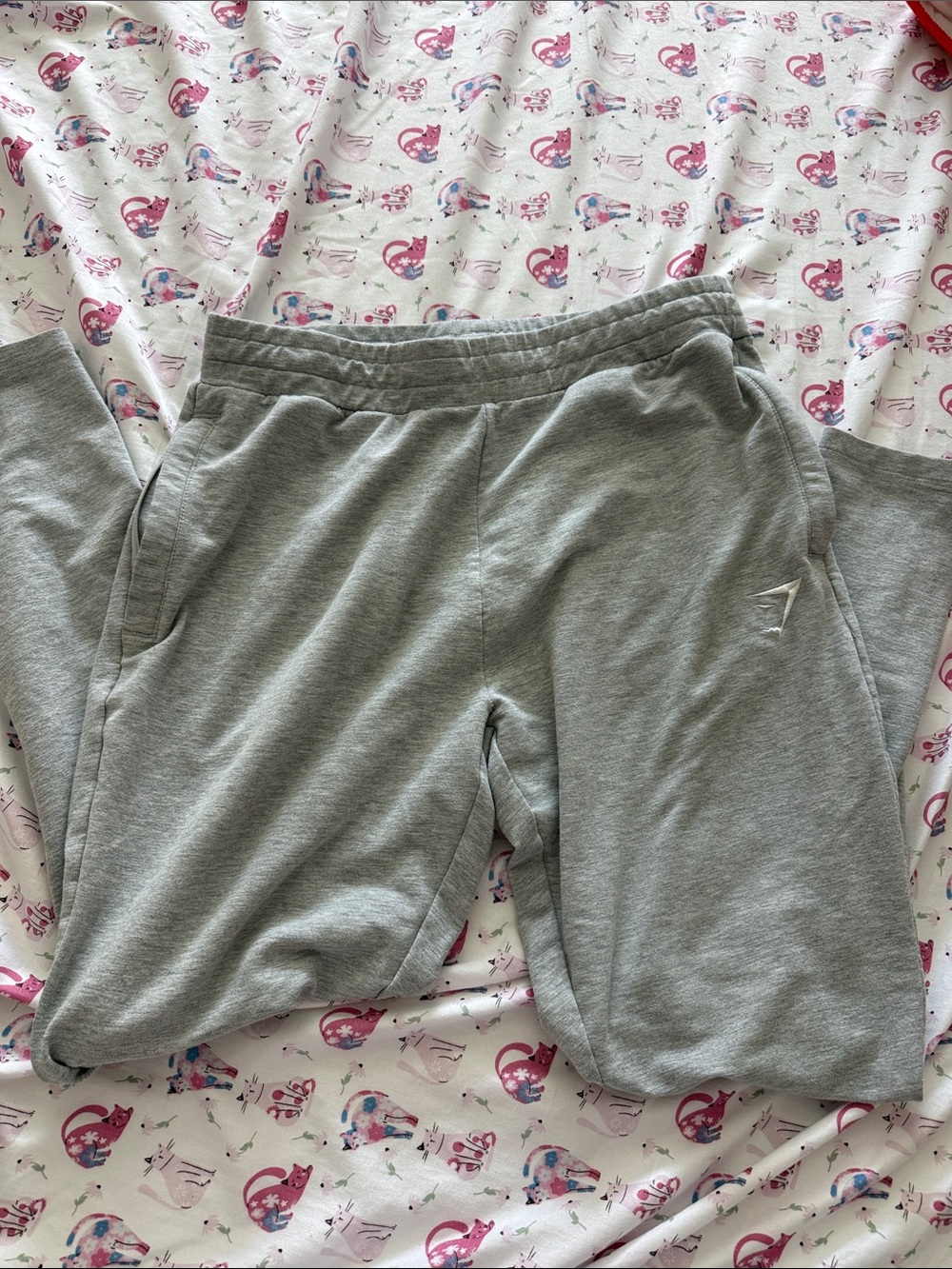 Gymshark EmbroideredLogo Grey Zip Leg Sweatpants Unisex
